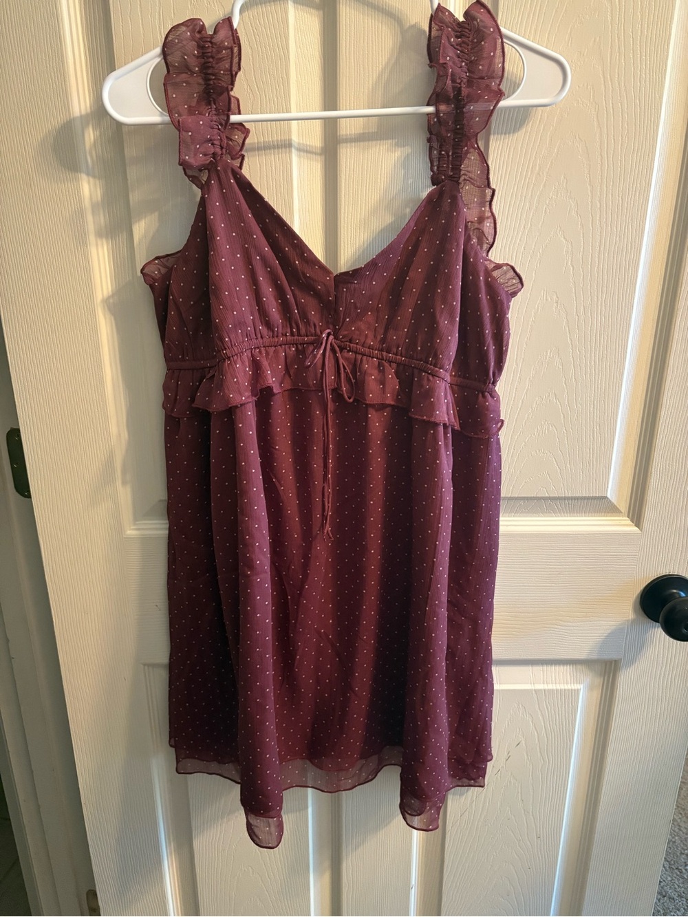 American Eagle Polka Dot Ruffle Strap Dress